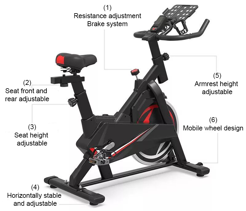 Schematic diagram of the structure of the spinning bike
